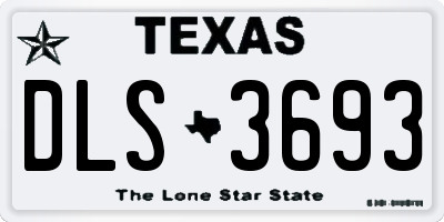 TX license plate DLS3693
