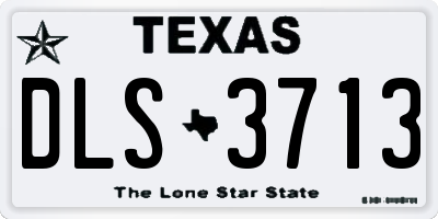 TX license plate DLS3713