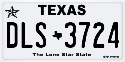 TX license plate DLS3724