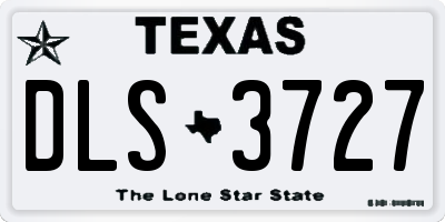 TX license plate DLS3727