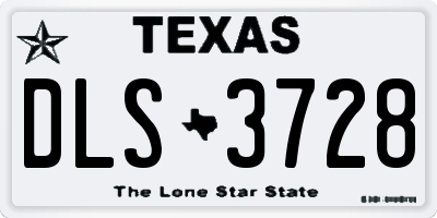 TX license plate DLS3728