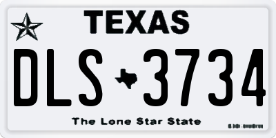 TX license plate DLS3734