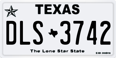 TX license plate DLS3742