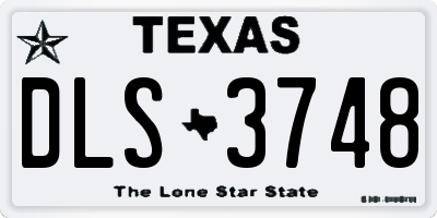 TX license plate DLS3748
