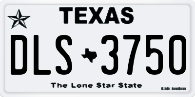 TX license plate DLS3750