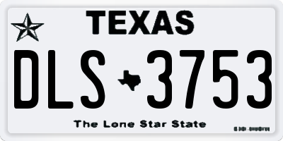 TX license plate DLS3753