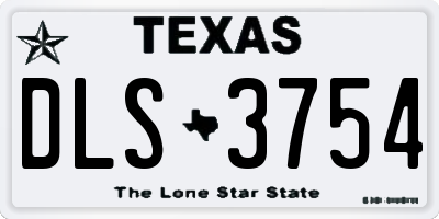 TX license plate DLS3754