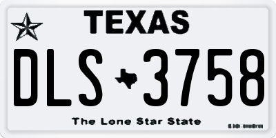 TX license plate DLS3758