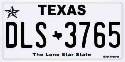 TX license plate DLS3765