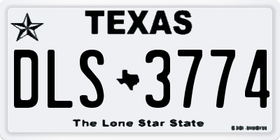 TX license plate DLS3774