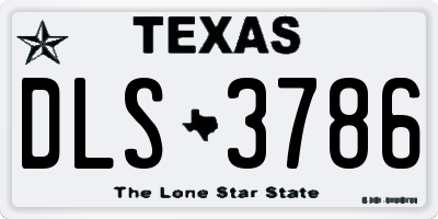 TX license plate DLS3786