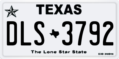 TX license plate DLS3792