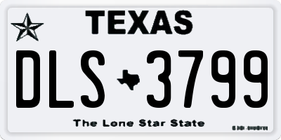 TX license plate DLS3799