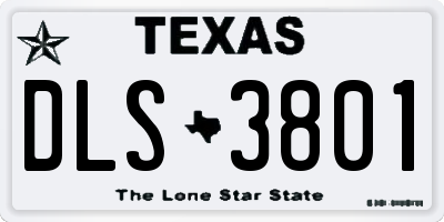 TX license plate DLS3801