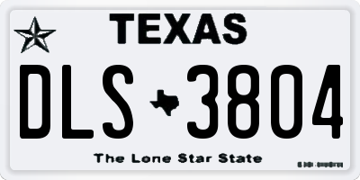 TX license plate DLS3804