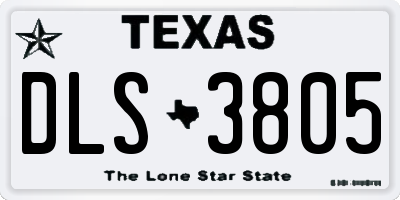 TX license plate DLS3805