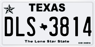 TX license plate DLS3814