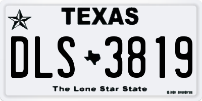TX license plate DLS3819