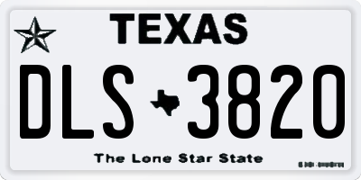 TX license plate DLS3820