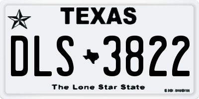 TX license plate DLS3822