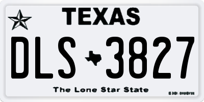 TX license plate DLS3827