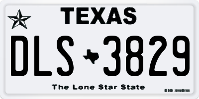TX license plate DLS3829