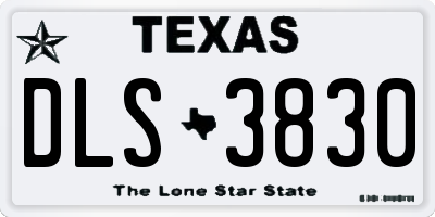 TX license plate DLS3830
