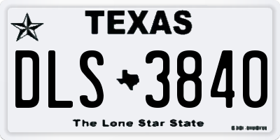 TX license plate DLS3840