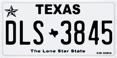 TX license plate DLS3845