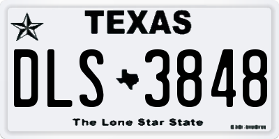 TX license plate DLS3848
