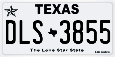 TX license plate DLS3855