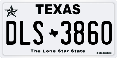 TX license plate DLS3860