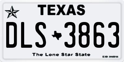 TX license plate DLS3863