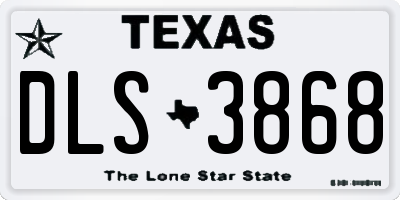 TX license plate DLS3868