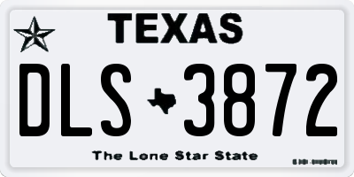 TX license plate DLS3872