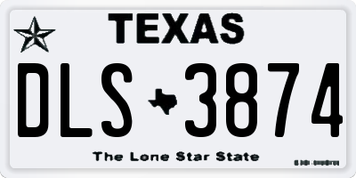 TX license plate DLS3874