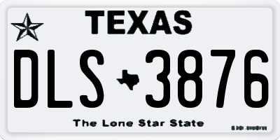 TX license plate DLS3876