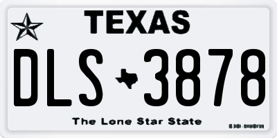 TX license plate DLS3878