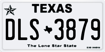TX license plate DLS3879