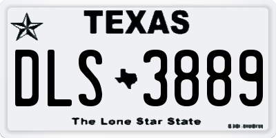 TX license plate DLS3889