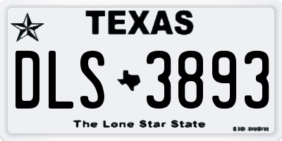 TX license plate DLS3893