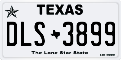 TX license plate DLS3899