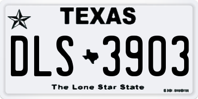 TX license plate DLS3903