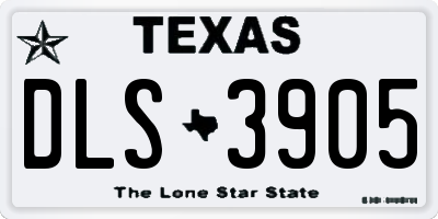 TX license plate DLS3905