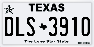 TX license plate DLS3910