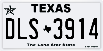 TX license plate DLS3914