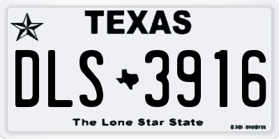TX license plate DLS3916