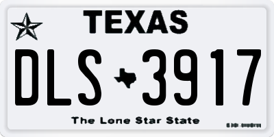TX license plate DLS3917