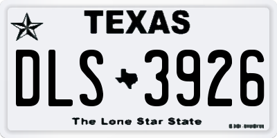 TX license plate DLS3926
