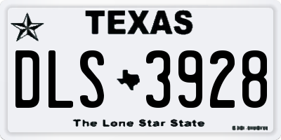 TX license plate DLS3928
